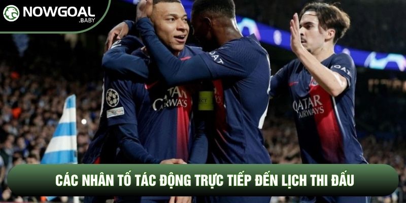 Các nhân tố tác động trực tiếp đến lịch thi đấu Các nhân tố tác động trực tiếp đến lịch thi đấu